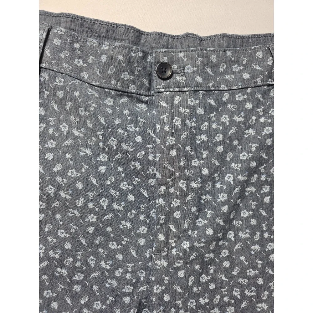 IZOD Saltwater Shorts 40W Blue Print Stretch Summer Casual MSRP $50 NWT